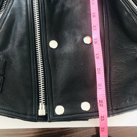 Aje 'Bowie' Black Leather Women's Jacket Black Size 8 Fully Lined Excl Condition - Picture 5 of 12